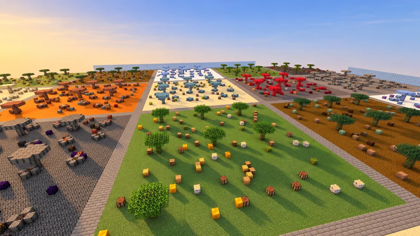 Биомы и блоки поисковой карты Block Hunt на Lonely Craft